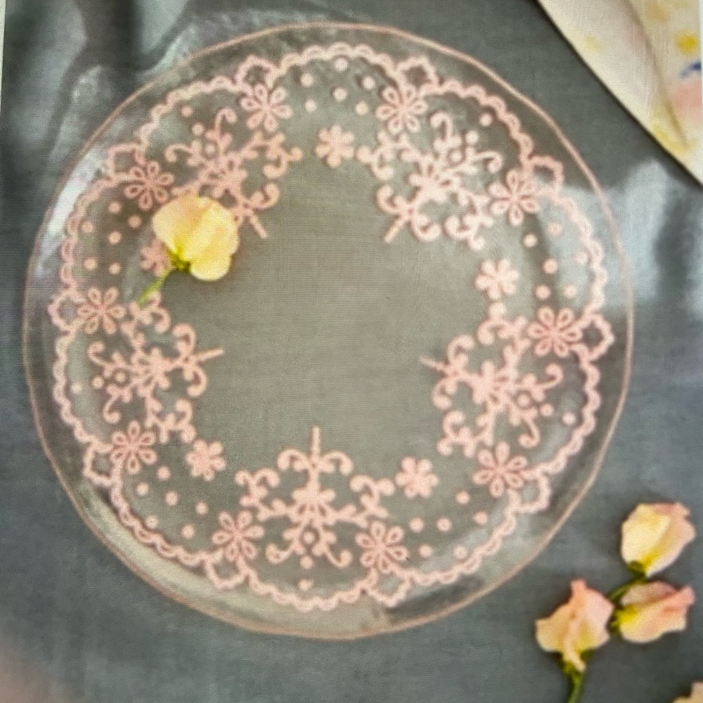❤️ ANTHROPOLOGIE FLORAL LACE GLASS DINNER PLATE NEW